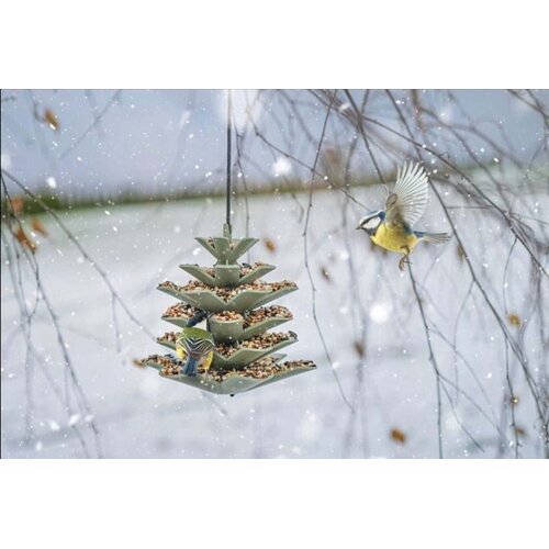 Singing Friend Jesse voedersilo - Dennenappel - Groen/Grijs - Uniek