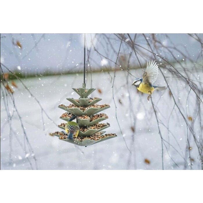 Singing Friend Jesse voedersilo - Dennenappel - Groen/Grijs - Uniek