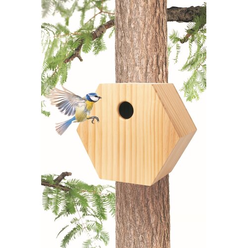 Singing Friend Nestkast Levi - Hout - 6-hoek - Vogelhuisje