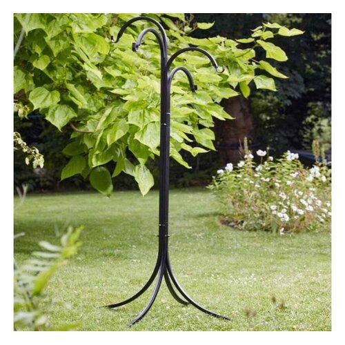 Smart Garden Products Tuinstandaard 4 haken - voedersilo's - metaal - zwart