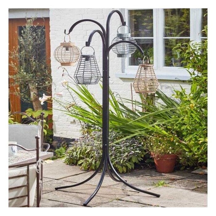 Smart Garden Products Tuinstandaard 4 haken - voedersilo's - metaal - zwart