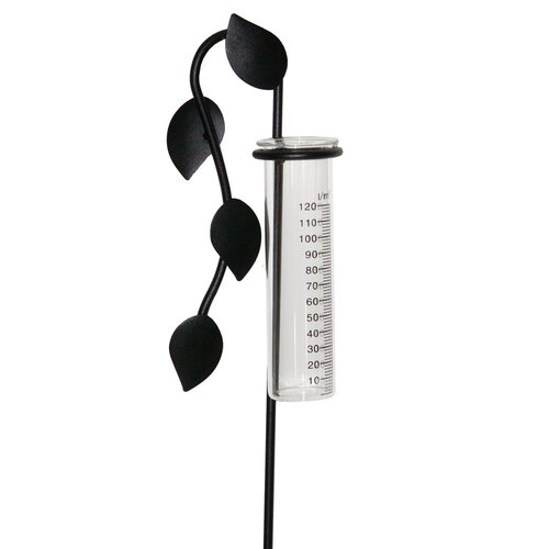 Meuwissen Agro Zwarte regenmeter - Decoratief blad - Inclusief glaasje - 120 cm