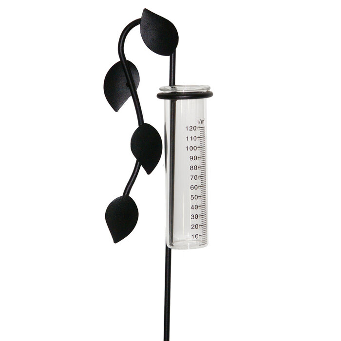 Meuwissen Agro Zwarte regenmeter - Decoratief blad - Inclusief glaasje - 120 cm