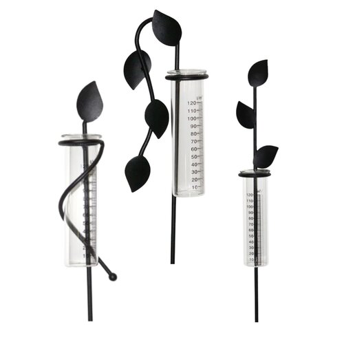 Meuwissen Agro Zwarte regenmeter - Decoratief blad - Inclusief glaasje - 120 cm