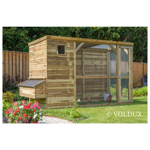 Voldux Kippenhok Toon - 300 x 120 x 190 cm - Met nachtverblijf