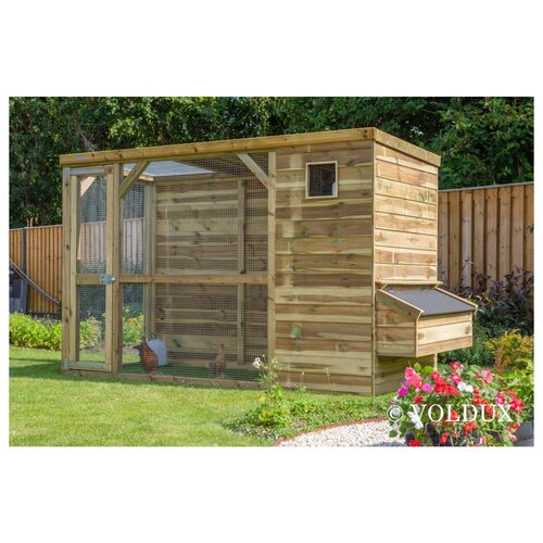 Voldux Kippenhok Toon - 300 x 120 x 190 cm - Met nachtverblijf