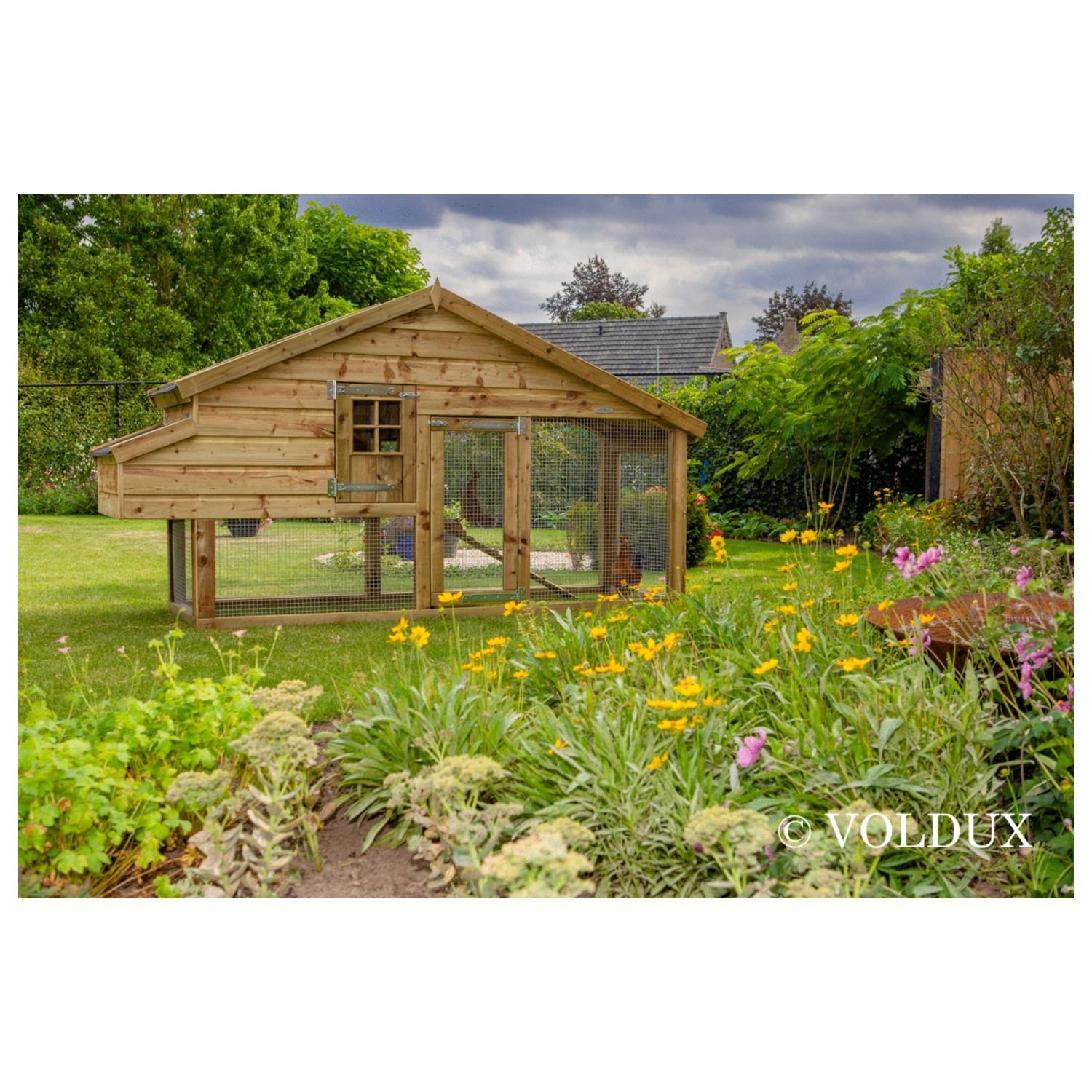 Voldux Dierenverblijf Romy - 300 x 90 x 160 cm - Ook voor kippen - Gemonteerd geleverd