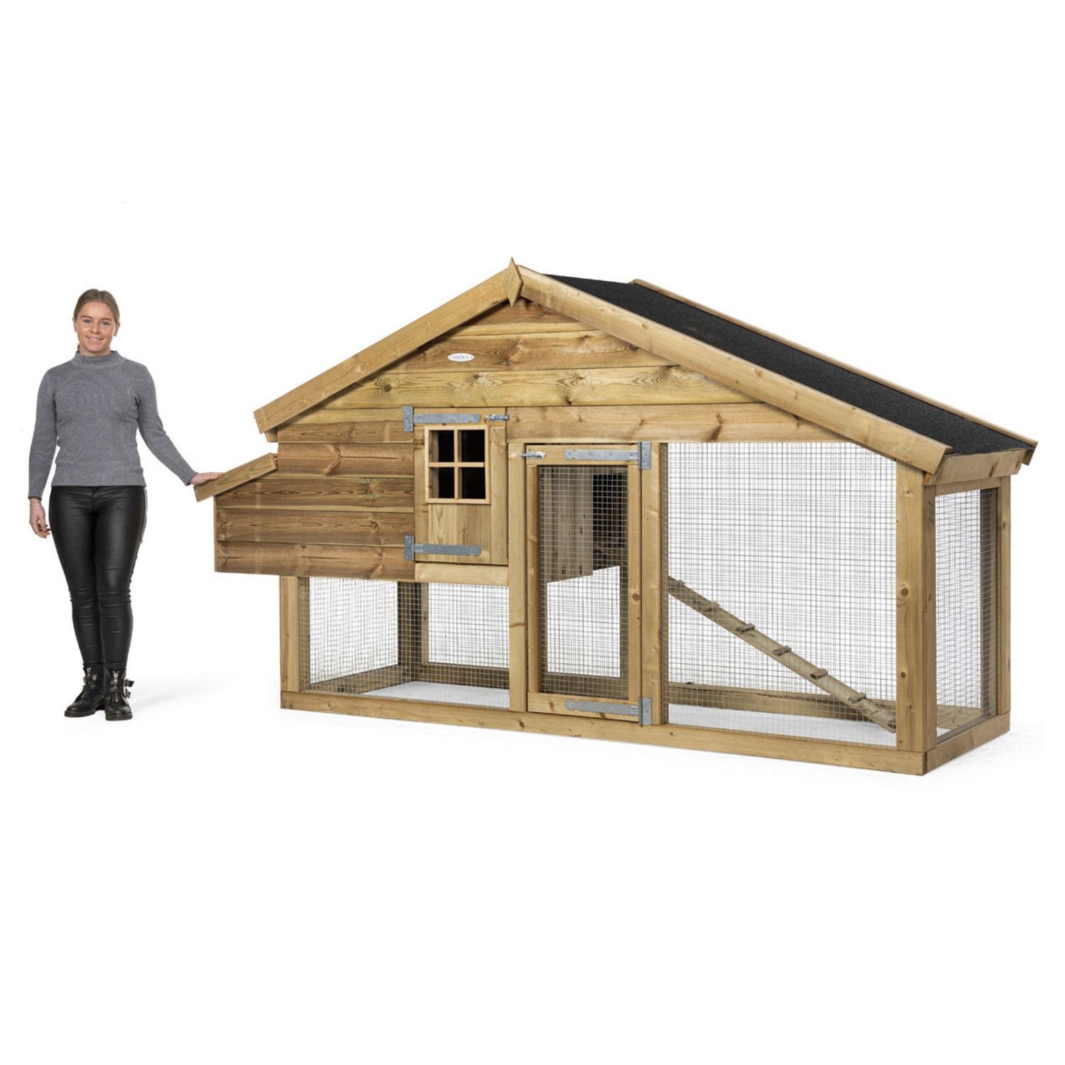 Voldux Dierenverblijf Romy - 300 x 90 x 160 cm - Ook voor kippen - Gemonteerd geleverd