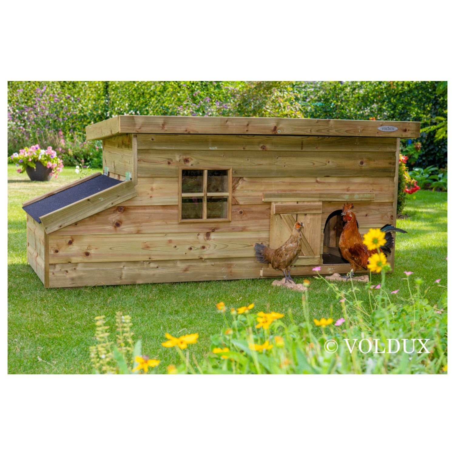 Voldux Kippenhok Fenne & Finn - 190 x 88 x 84 cm - Legnest