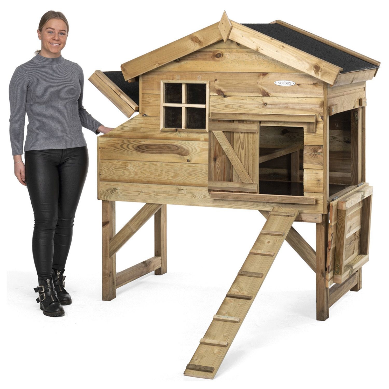 Voldux Kippenhok Jasper - 140 x 90 x 165 cm - Geïmpregneerd hout