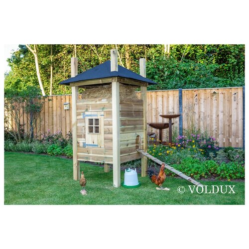 Voldux Hooiberg kippenhok Fem - 125 x 125 x 225 cm - Inclusief hooiopslag