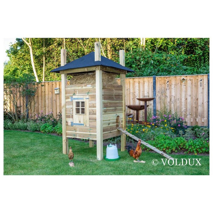 Voldux Hooiberg kippenhok Fem - 125 x 125 x 225 cm - Inclusief hooiopslag