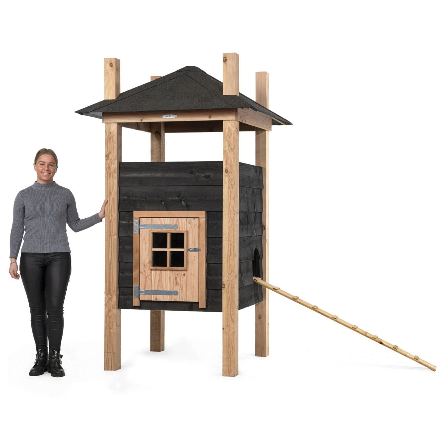 Voldux Hooiberg kippenhok Teun - 125 x 125 x 225 cm - Inclusief hooiopslag