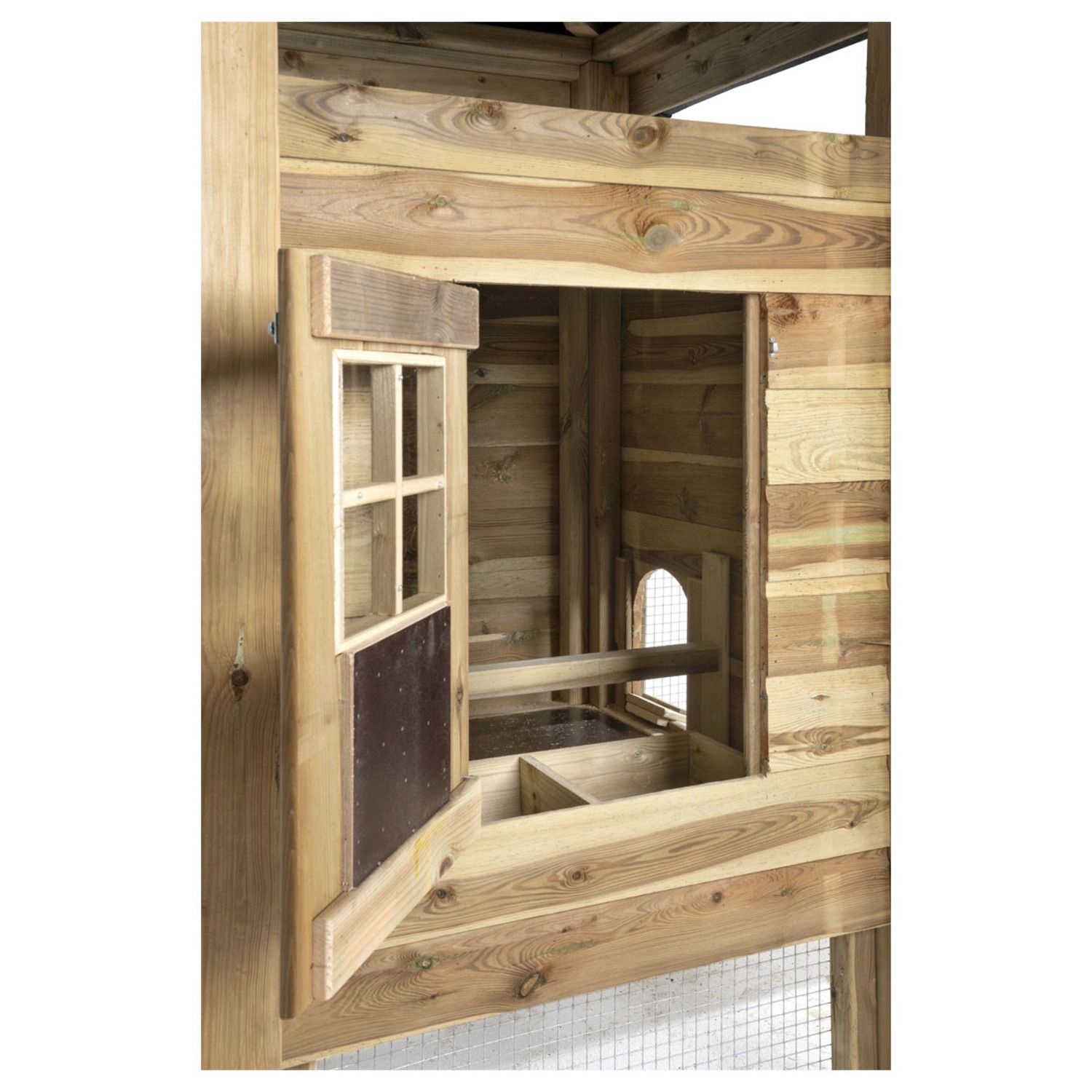 Voldux Hooiberg kippenhok Teun - 125 x 125 x 225 cm - Inclusief hooiopslag