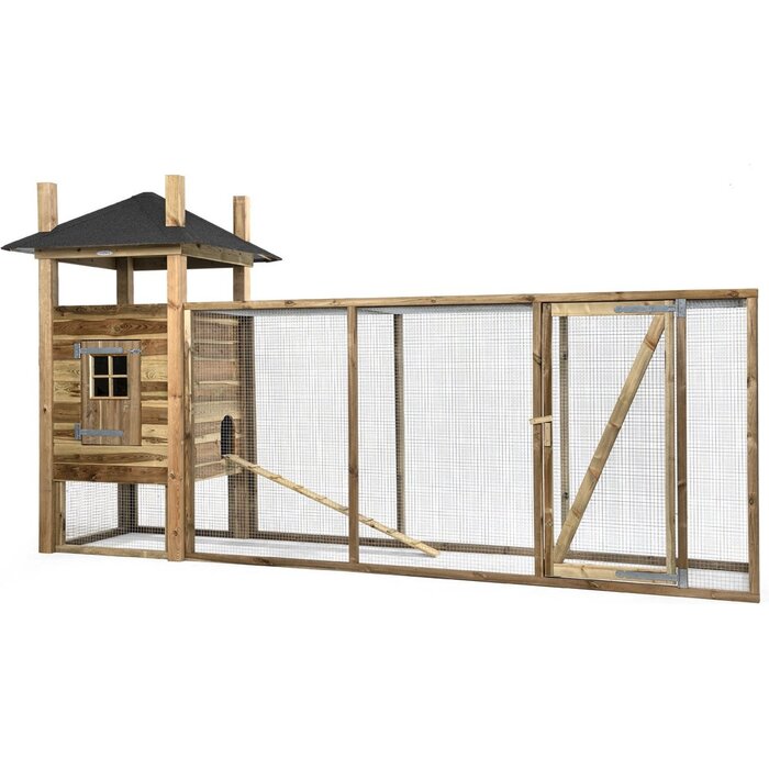 Voldux Hooiberg kippenhok Fem XL - 411 x 125 x 225 cm - Inclusief ren