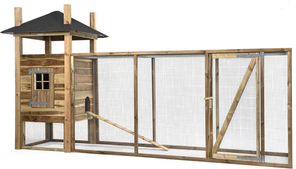 Voldux Hooiberg kippenhok Fem XL - 411 x 125 x 225 cm - Inclusief ren
