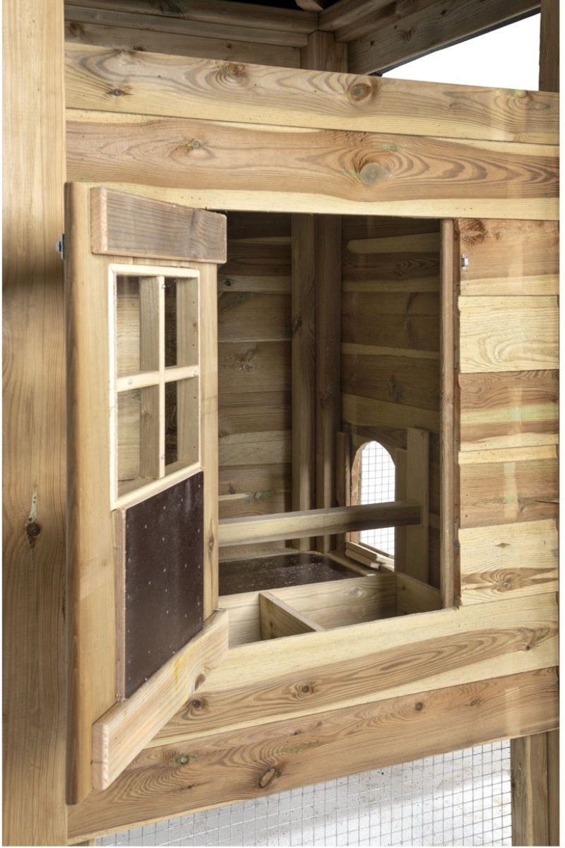 Voldux Hooiberg kippenhok Fien XXL - 697 x 125 x 225 cm - Inclusief ren
