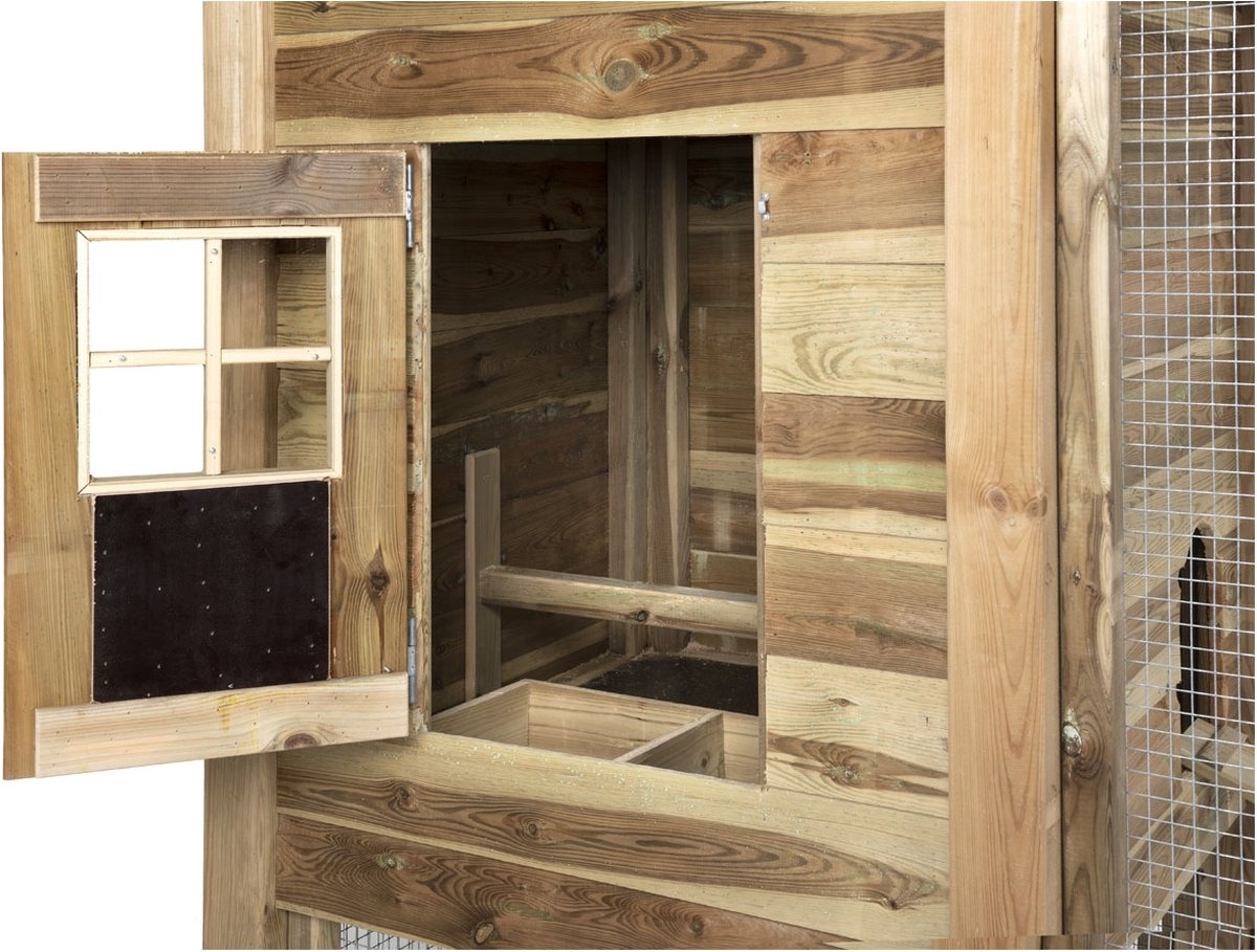 Voldux Hooiberg kippenhok Fien XXL - 697 x 125 x 225 cm - Inclusief ren