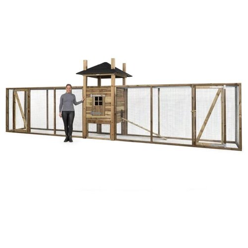 Voldux Hooiberg kippenhok Fien XXL - 697 x 125 x 225 cm - Inclusief ren