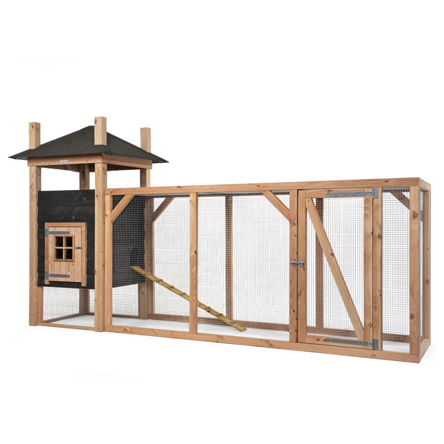 Voldux Hooiberg kippenhok Tom XL - 411 x 125 x 225 cm - Inclusief ren