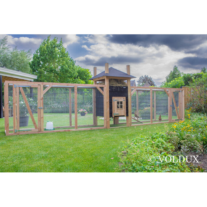 Voldux Hooiberg kippenhok Ties XXL - 697 x 125 x 225 cm - Inclusief ren