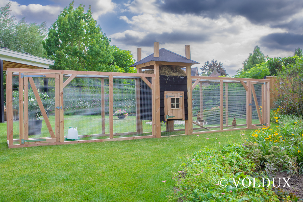 Voldux Hooiberg kippenhok Ties XXL - 697 x 125 x 225 cm - Inclusief ren