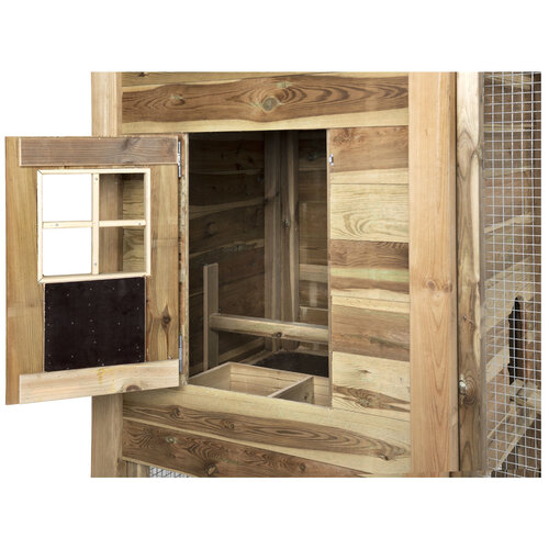 Voldux Hooiberg kippenhok Ties XXL - 697 x 125 x 225 cm - Inclusief ren