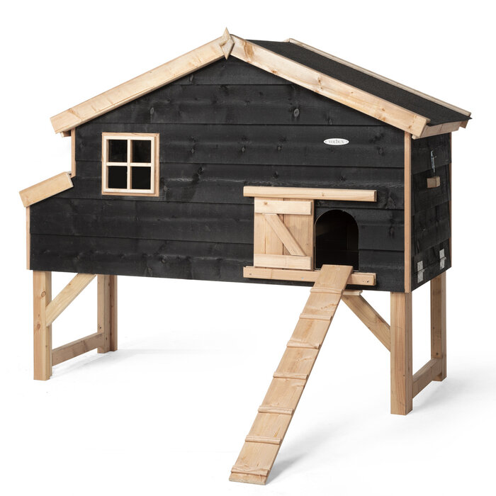 Voldux Kippenhok Jens XL - 204 x 90 x 165 - Zwart rabat - Douglashout