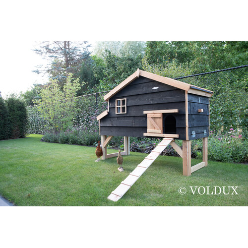 Voldux Kippenhok Jens XL - 204 x 90 x 165 - Zwart rabat - Douglashout