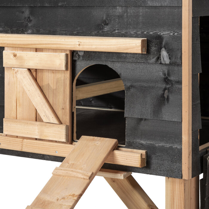 Voldux Kippenhok Jens XL - 204 x 90 x 165 - Zwart rabat - Douglashout