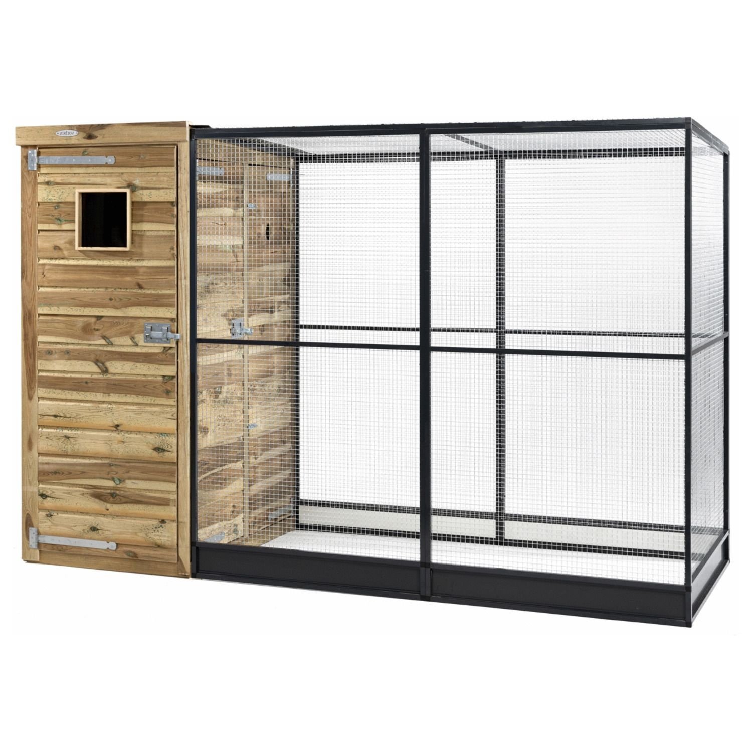 Voldux Volière Thomas - 289 x 220 x 190 cm - Zwart aluminium