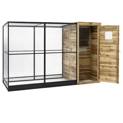 Voldux Volière Thomas - 289 x 220 x 190 cm - Zwart aluminium