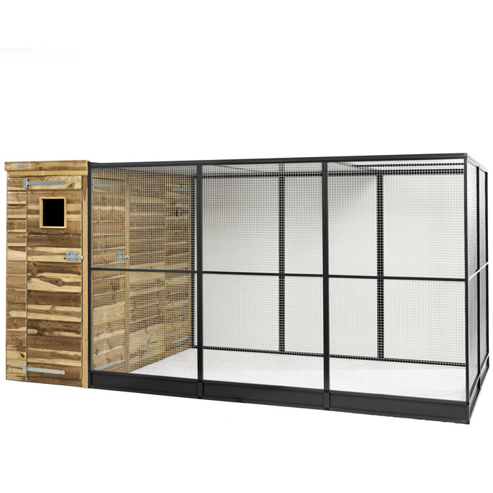 Voldux Volière R10 - 391 x 200 x 190 cm - Zwart aluminium