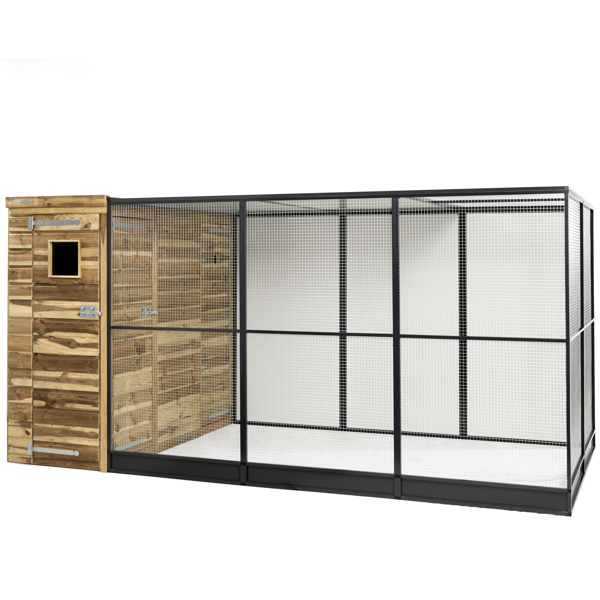 Voldux Volière R10 - 391 x 200 x 190 cm - Zwart aluminium