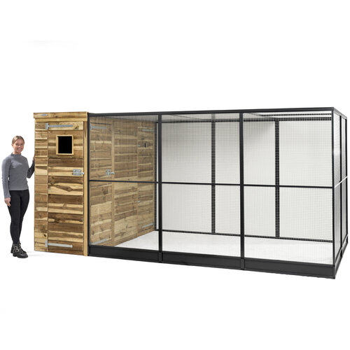 Voldux Volière R10 - 391 x 200 x 190 cm - Zwart aluminium