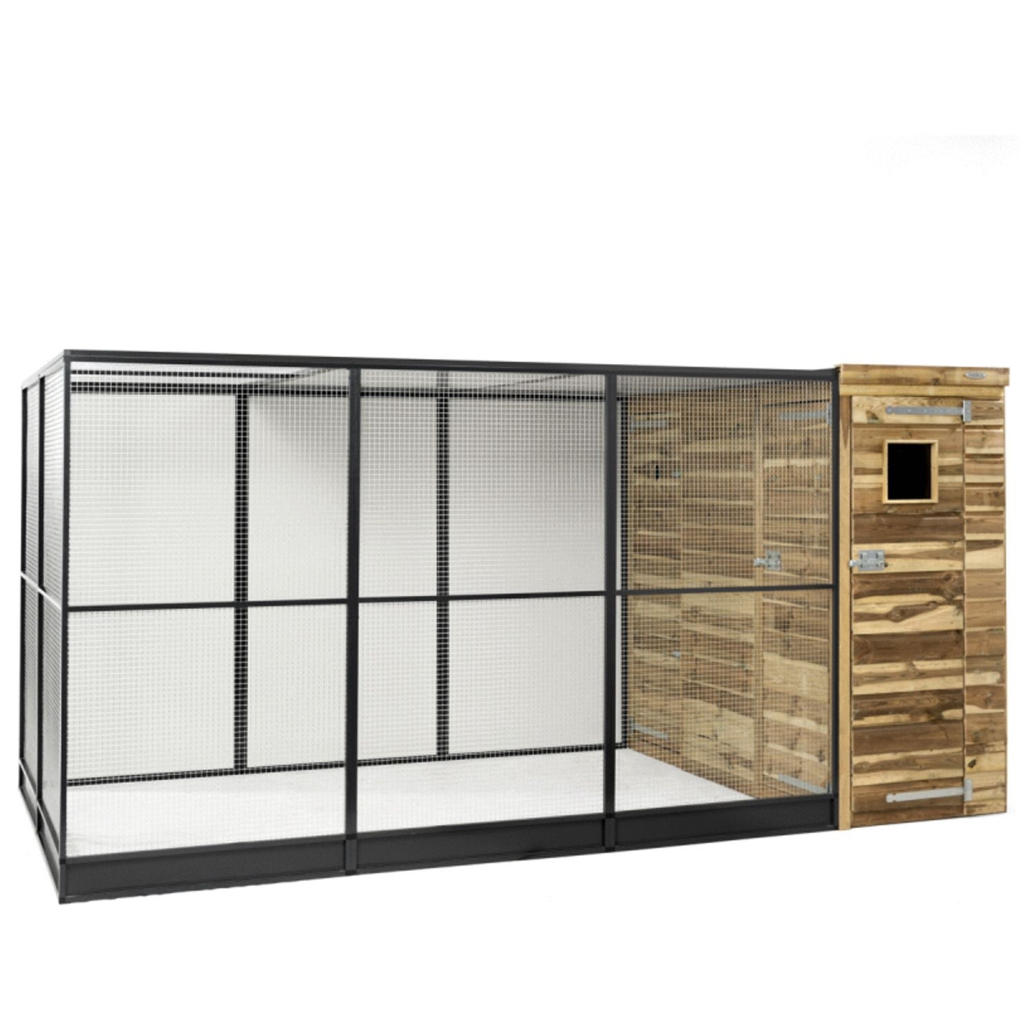 Voldux Volière R10 - 391 x 200 x 190 cm - Zwart aluminium