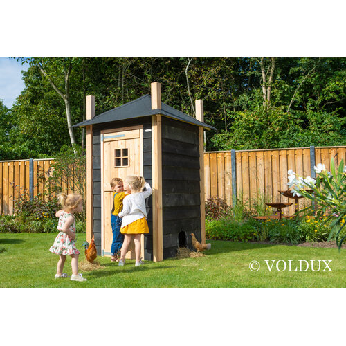 Voldux Hooiberg kippenhok Mees - 150 x 150 x 225 cm - Zweeds rabat en Douglashout