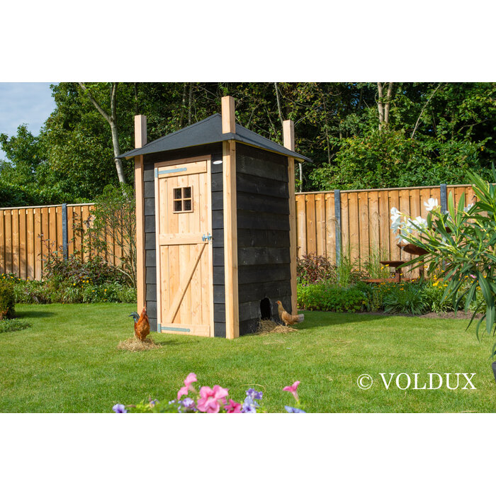 Voldux Hooiberg kippenhok Mees - 150 x 150 x 225 cm - Zweeds rabat en Douglashout