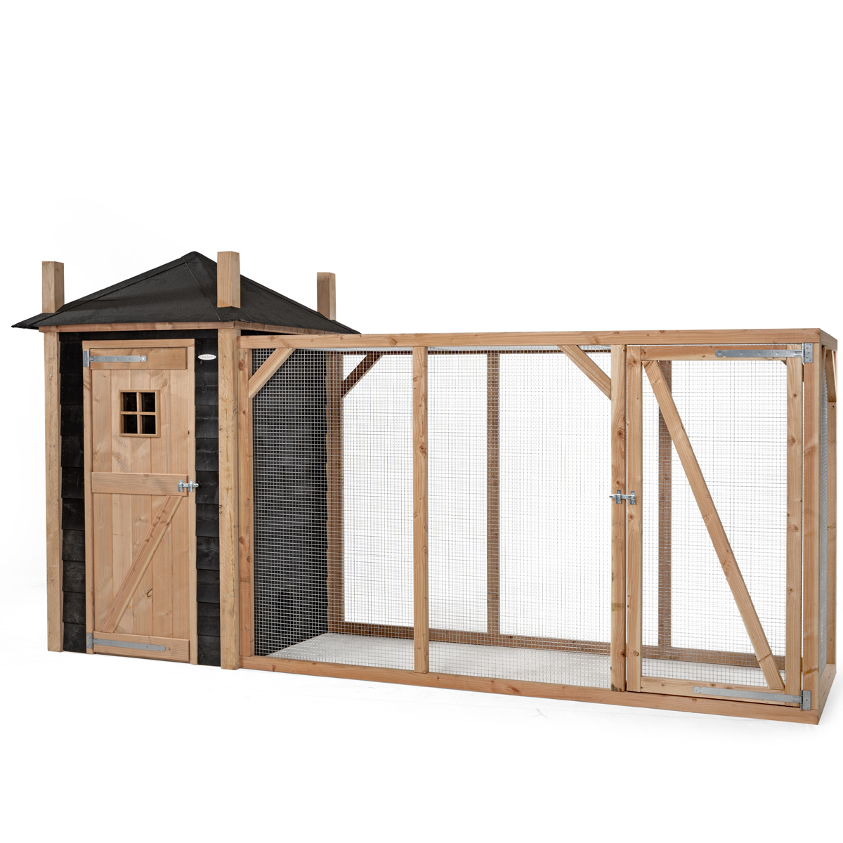 Voldux Hooiberg kippenhok Mees - 150 x 150 x 225 cm - Zweeds rabat en Douglashout