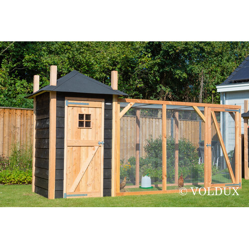 Voldux Hooiberg kippenhok Mees - 150 x 150 x 225 cm - Zweeds rabat en Douglashout