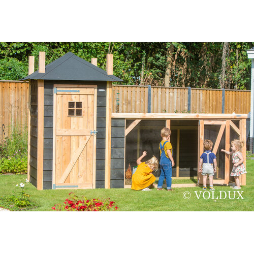 Voldux Hooiberg kippenhok Gijs - 392 x 150 x 235 cm - Inclusief ren