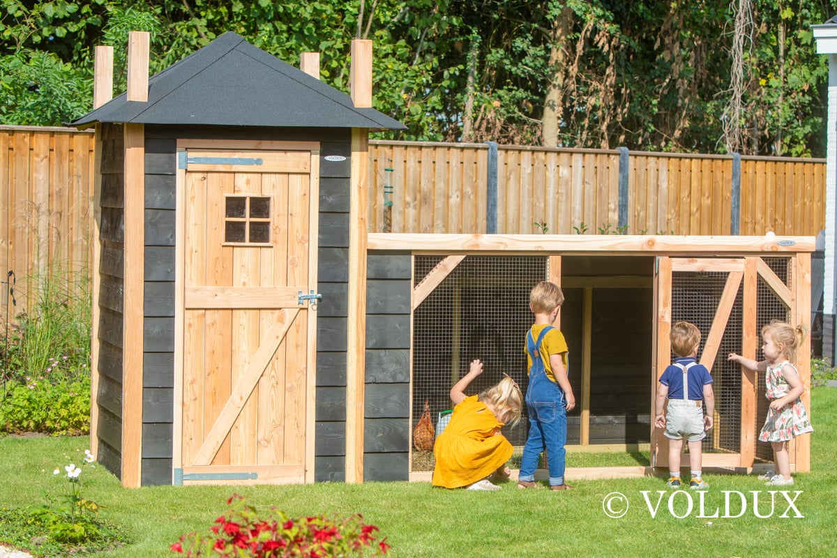 Voldux Hooiberg kippenhok Gijs - 392 x 150 x 235 cm - Inclusief ren