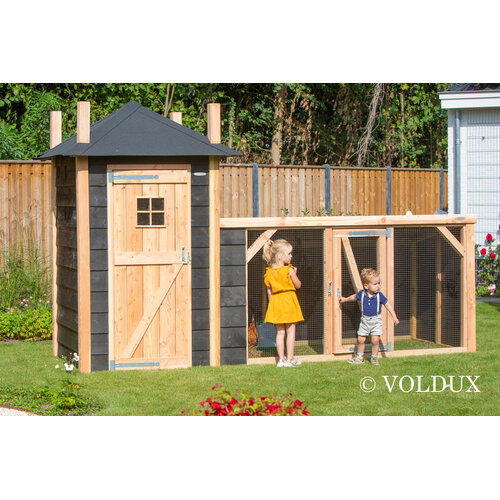 Voldux Hooiberg kippenhok Gijs - 392 x 150 x 235 cm - Inclusief ren