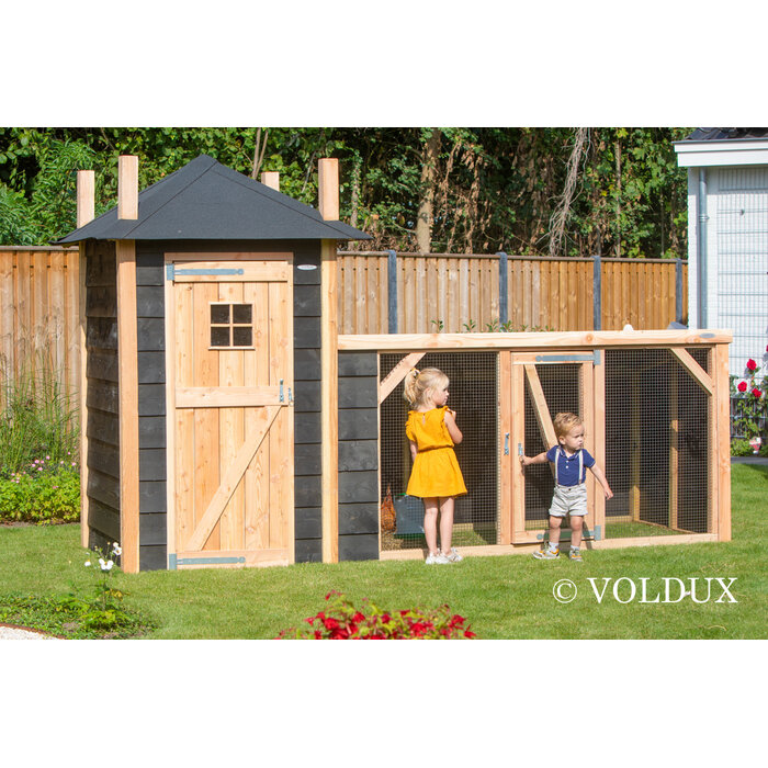 Voldux Hooiberg kippenhok Gijs - 392 x 150 x 235 cm - Inclusief ren