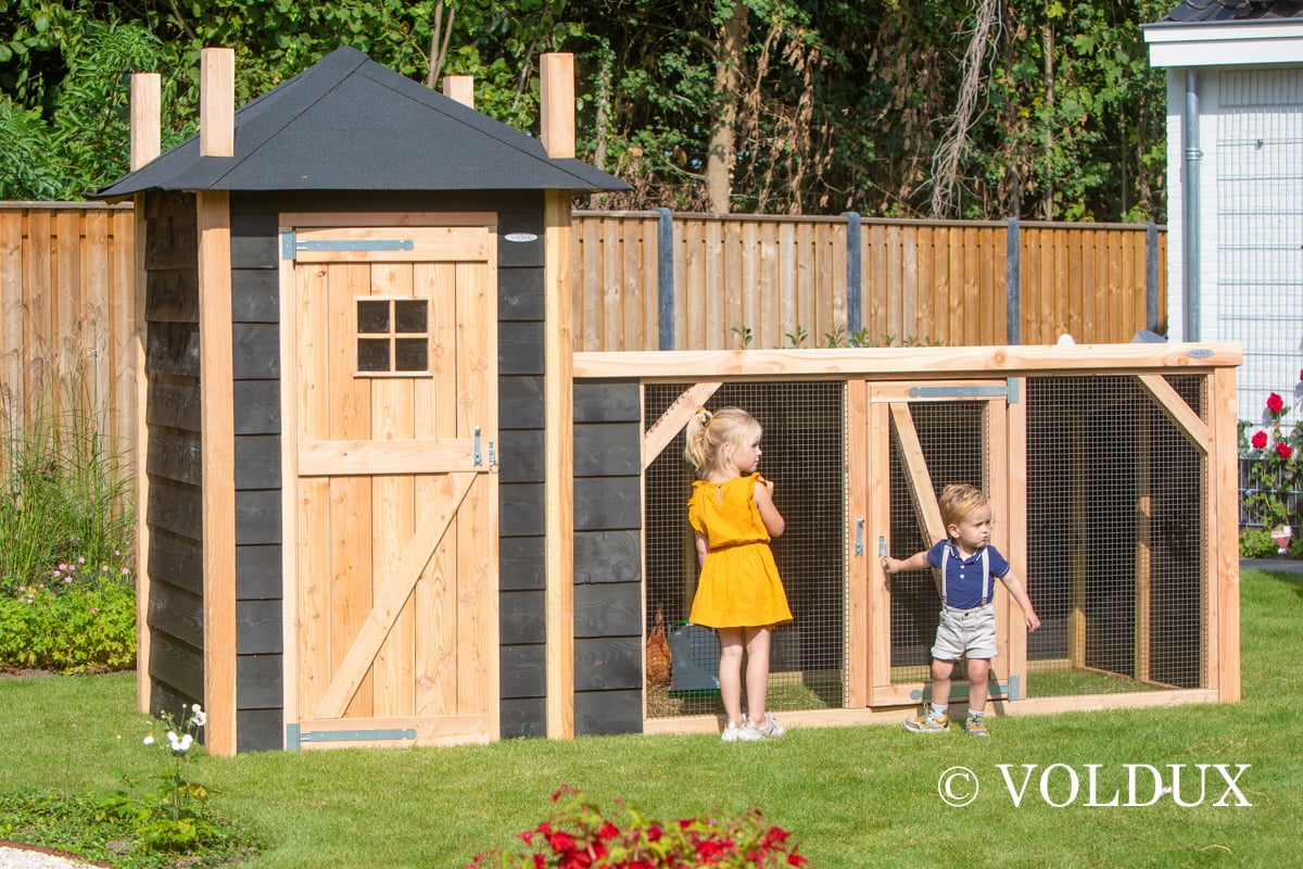 Voldux Hooiberg kippenhok Gijs - 392 x 150 x 235 cm - Inclusief ren