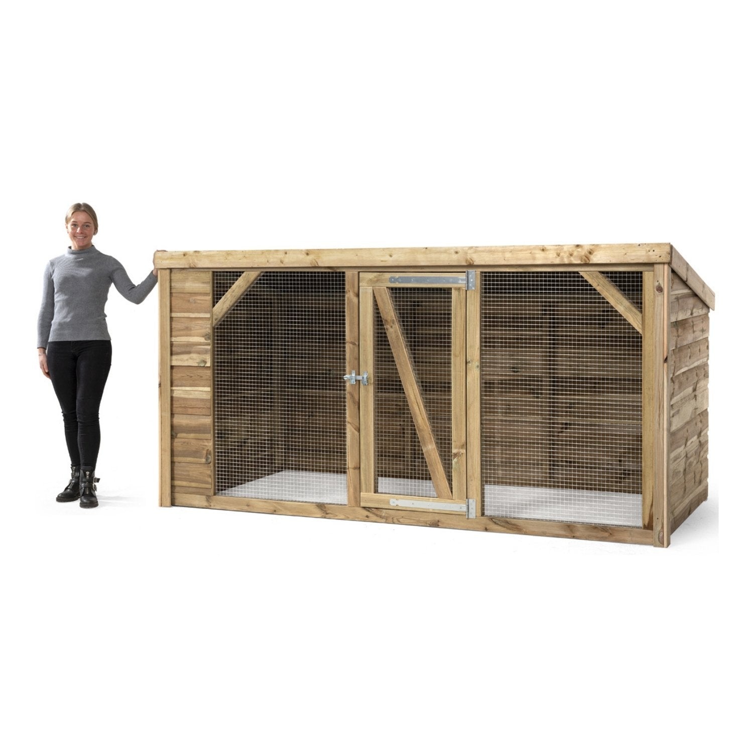 Voldux Kippenren Brit - 260 x 130 x 132 cm - Geïmpregneerd vurenhout