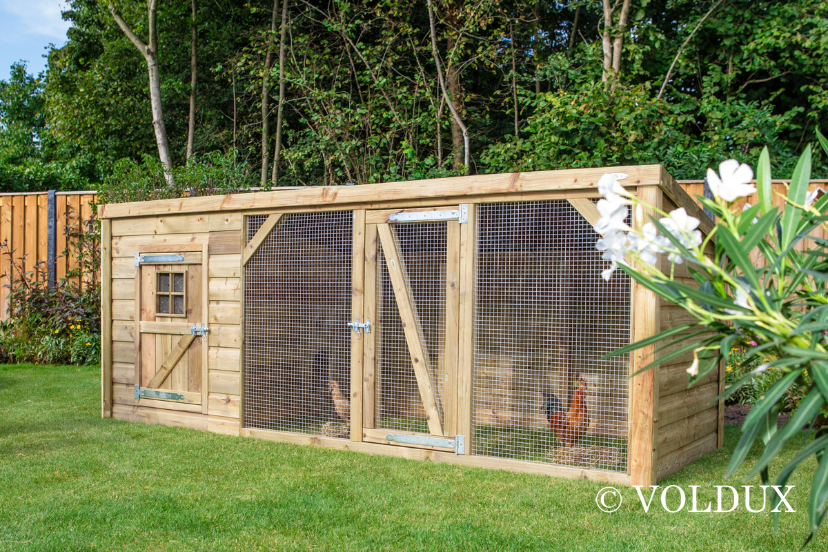 Voldux Kippenren Brit - 260 x 130 x 132 cm - Geïmpregneerd vurenhout