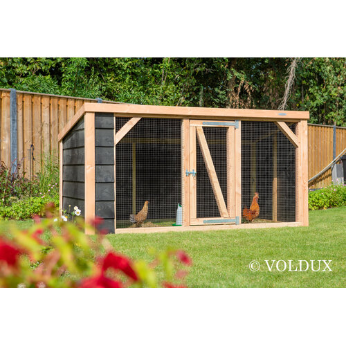 Voldux Kippenren Milan - 260 x 130 x 132 cm - Zweeds zwart rabat - Douglashout