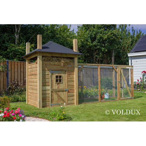 Voldux Hooiberg kippenhok Loes - 175 x 175 x 225 cm - Inclusief hooiopslag