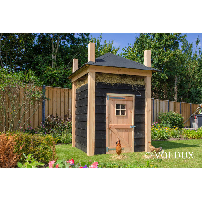 Voldux Hooiberg kippenhok Niek - 175 x 175 x 225 cm - Inclusief hooiopslag